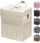 Capolo Car Trash Can with Lid, Leakproof Car Trash Bag Hanging Waterproof Automotive Garbage Can ...
