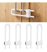 Baby Proofing Cabinets, SKYLA HOMES Sliding Cabinet Locks for kids, Adjustable U-Shaped Child Saf...