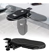 CABTE Ergonomics Desk Extender Tray, Table Mount Arm Wrist Rest Shelf, 90° Foldable Elbow Arm Sup...