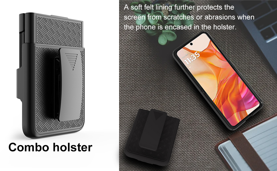 Ailiber for Motorola Razr 2024 Case with Belt Clip, Razr 50 Case Holster