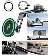 For MagSafe Car Mount Wireless Charger, Foldable Magnetic Phone Holder, Multiple Installation Opt...