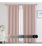 WelvetBLK Blush Blackout Curtains 84 Inches Long 2 Panels Set, Soft Solid Thermal Insulated Room ...