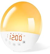Sunrise Alarm Clock Wake Up Light with Dual Alarms, 8 Natural Sounds, Night Light with 6 Colors, ...
