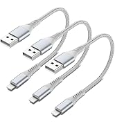 6 inch Lightning Cable Short, 0.5 ft 3-Pack Short iPhone Charger Cord Fast Charging Braided USB A...