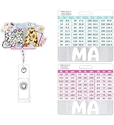 Cosmisun MA Badge Reel Retractable - Medical Assistant Badge Reel with Badge Buddy Card Glitter N...