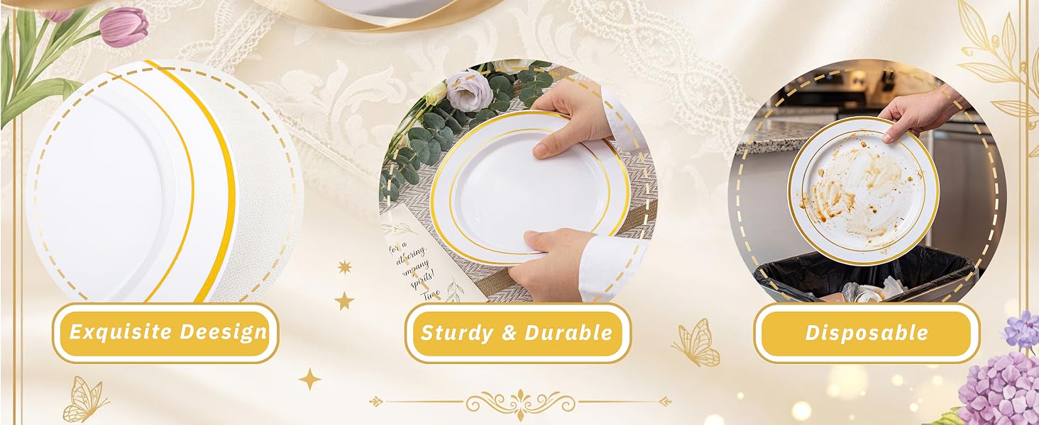 Gold Disposable Dinnerware Set