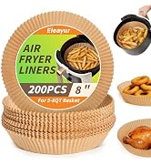 Eleayur 200Pcs Air Fryer Liners for Ninja, 8 Inch Round Airfryer Paper Liners Disposable for 5-8 ...
