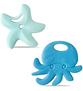 2Pcs Summer Silicone Teething Toy for Babies Ocean Animal Themed Sore Gums Pain Teething Relief C...