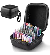 MelodySusie 64-Holes Nail Drill Bit Holder, Portable Dustproof Case, Black | 3/32" Bits, Large Ca...