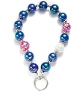 XIXIAOYAN blue Colorful Beaded Wrist Strap for Women - Cute Anti-Theft Phone Lanyard, Multi-Purpo...