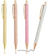 PASISIBICK 4 PCS of Ballpoint Pens, Comfortable Writing Metal Retractable Pretty Journaling Pens ...