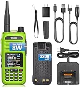 Talkpod A36Plus Ham Handheld Two Way Radio Upgrade 3200mAh Battery, 8W Output, Long Range with VH...
