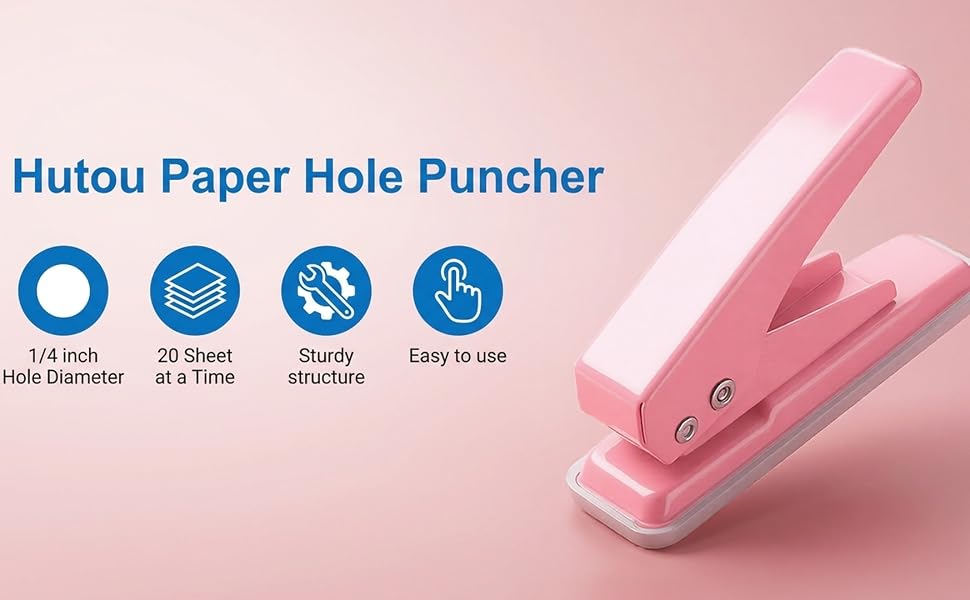 Single Hole Punch 1/4” Paper Hole Puncher