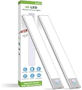 BLS Under Cabinet Lights, 46 LED lights Battery Operated Motion Sensor Light Indoor, USB C Rechar...