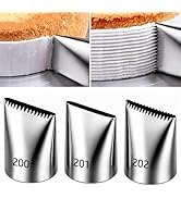 Suuker Extra Large Basketweave Piping Tips, Seamless Stainless Steel Icing Tips, 3 Pieces Cake De...