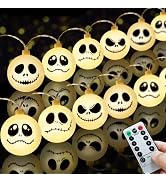 Janchs 20 LED Battery Operated Halloween Lights for Nightmare Christmas Decorations, Battery Outd...
