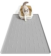 Pieviev Silicone Cat Litter Trapping Mat, 34''x22'' Large Cat Litter Mat, Easy to Clean & Soft on...