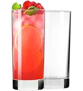 PARACITY Highball Glasses Set of 2, Drinking Glasses 10 Oz, Clear Glass Cups, Tall Tumbler Water ...