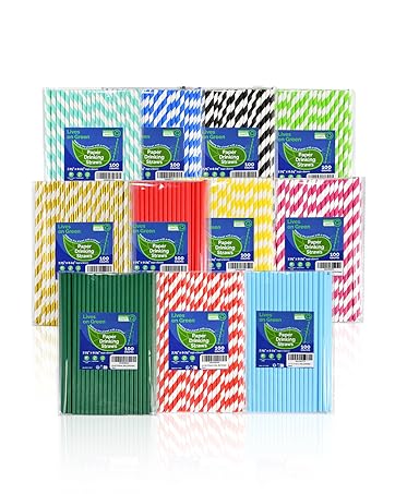 collection of 7.75 inch paper straws