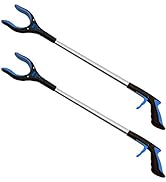 2-Pack 34 Inch Extra Long Grabber Reacher with Rotating Jaw - Mobility Aid Reaching Assist Tool (...