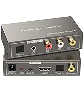 XPTSFDU HDMI ARC to RCA Audio Converter 3 in 1 Digital to Analog Audio Converter with Optical Coa...