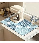 CQKEDMA Dish Drying Mat Diatomite Super Absorbent for Kitchen Counter, Non-slip Dish Drying Pad w...