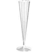 Party Essentials 100Count Deluxe/Elegance Twopiece Hard Plastic 5 oz Champagne Flutes, Clear