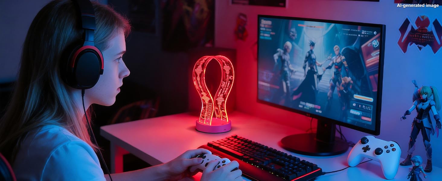 CoolGift Mart Light Up 16 Colors Headphone Stand