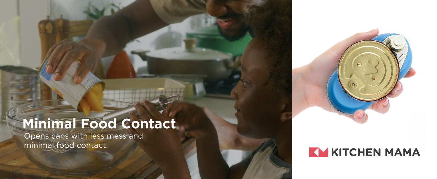 Minimal food contact kitchen mama can opener electric can opener smooth edge one press to open cans