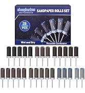 Sanding Drums Sandpaper Sticks Set for Dremel Rotary Tool with 1/8" Shank Sanding Bits Kit Rotary...