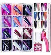 Teenitor Long Press On Nails, Chrome Press On Nails, 288pcs Long Coffin Ballerina False Nails, 12...