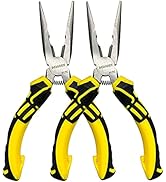 6.5“ Needle Nose Pliers,BOOSDEN 2 Pack, Long Nose Pliers,Spring Loaded Needle Nose Pliers
