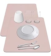 Meetcolor 2-Pack Coffee Bar Mats Set for Countertop, 12" x 19” Super Absorbent Dish Drying Mat, K...