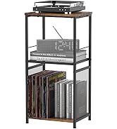 CADUKE Record Player Stand Turntable Stand with Record Storage Vinyl Record Stand 3 Tier Vintage ...