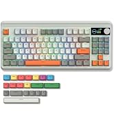 Womier M87 75% Mechanical Keyboard with TFT Smart Display & Knob, Gasket Mount Tri-Mode Wireless ...