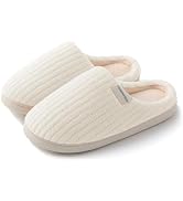 HUXMEYSON Slippers for Women, Warm Memory Foam Comfy House Slippers with Anti-Skid Rubber Sole fo...