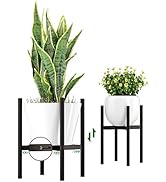 EKNITEY Adjustable Plant Pot Stand: Indoor Outdoor Modern Flower Holder Metal Plant Rack Organize...
