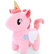 Pink Unicorn Stuffed Animal Plush Toys, Kawaii Plushies, Huggable and Cute Pink Plush Unicorn Toy...