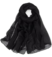 vimate Scarf for Women Large Fashion Lightweight Solid/Floral Head Scarf Gauze Scarves Beach Trav...