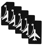 5 Pack Silicone Luggage Tag for Suitcases with Stainless Loop, TSA Approved, Privacy Protection T...