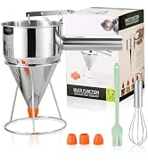 FLKQC 40oz Stainless Steel Pancake Batter Dispenser with Stand and Tools, Great for Pancakes, Cup...