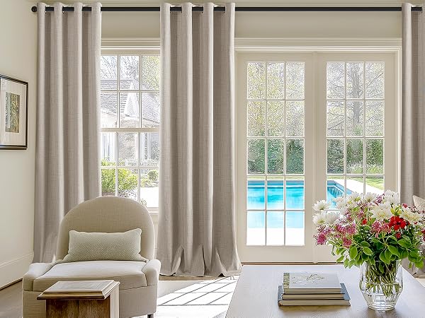 Blackout Curtains long Length 2 Panels Set Room Darkening Grommet sun blocking elegant soundproof