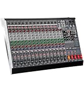 MIZISNR 16 Channel Audio Mixer Professional Sound Mixing Board with 99 DSP Effects, 7-band EQ Dig...