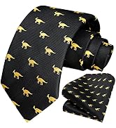 HISDERN Ties for Men Fun Animal Tie Handkerchief Business Classic Designer Mens Ties Novelty Neck...