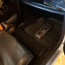 Classic car storage mice control. Place mouse trap inside the car to avoid the mess form the mouse.