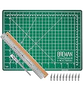 WA Portman Craft Cutting Mat Metal Ruler & Craft Knife Set - 9x12 Inch Self Healing Craft Cutting...
