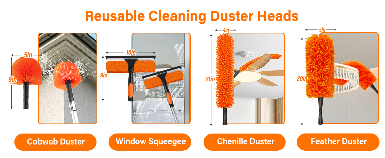 30FT High Reach Duster Cleaning Kit with Extension Pole