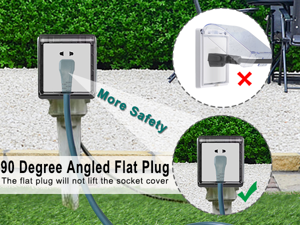Outdoor Extension Cord Waterproof Flexible 3 Prong Extension Cord for Lawn, Garage