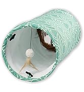 Petest Large Cat Tunnel Comfy Collapsible Tunnel with Boredom Relief Plush Ball, for Bunny Rabbit...