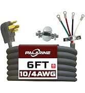 4 Prong Dryer Cord 6 FT Extension Cord, 30 Amp 10/4 AWG Appliance Extension Cord, Pure Copper Wir...